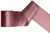 Tasiemka satynowa, ciemny brudny róż, 100mm/25m