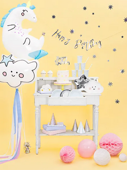 Talerzyki Papierowe SREBRNE GWIAZDKI 23cm 6szt.