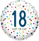 Balon Foliowy Kolorowe Konfetti 18 URODZINY 43cm