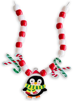 Kreatywny Naszyjnik DIY Świąteczny PINGWIN Koralik