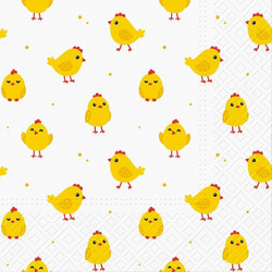 Serwetki Żółte KURCZACZKI Wielkanoc 33x33cm 20szt.