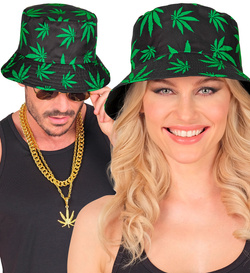 Kapelusz Czapka Bucket Hat Marihuana Liście Gajna