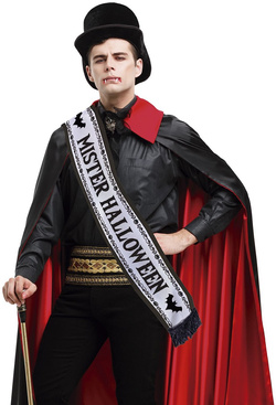 Szarfa Taśma MISTER HALLOWEEN Król Imprezy Balu