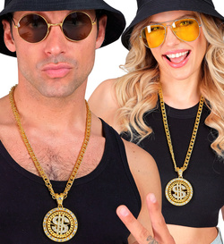 Naszyjnik Wisiorek Złota Zawieszka DOLAR Cekiny