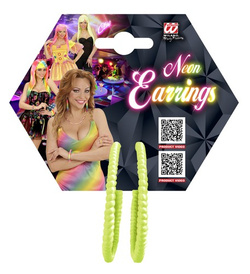 Kolczyki Koła Żółte Neon Lata 80 90 Disco Disko