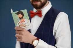 Kartka z pinem Groom, 10.5x14.8cm