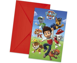 Zaproszenia z kopertą Psi Patrol, 6 szt.