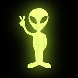 Naklejka Odblaskowa UFOludek Kosmita Obcy 15cm