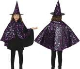 Zestaw Kostium Strój Czarna Fioletowa CZAROWNICA
