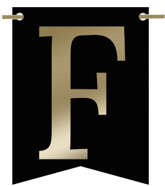 Flagietka, Litera F, Czarna, 1 szt.