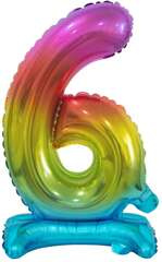 Balon foliowy B&C Cyfra stojąca 6,tęczowa 38 cm