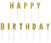ŚWIECZKI Tort HAPPY BIRTHDAY Urodziny Złote Brokat