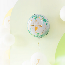 Balon Foliowy Komunijny KOMUNIA Kielich IHS 45cm