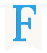 Flagietka, Litera F, Niebieska, 1 szt.