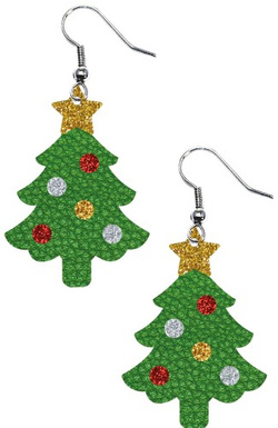 Kolczyki Wiszące Świąteczne CHOINKI 2szt.