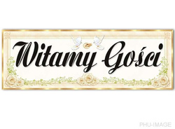 Plakat weselny Witamy Gości, 24x68 cm, 1 szt.