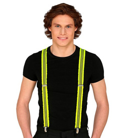 Neonowe Żółte Szelki Disco Lata 80 Strój Party