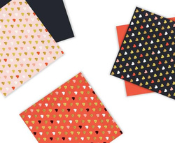 Serwetki Czarne w Serca Walentynki 33x33cm 20szt.