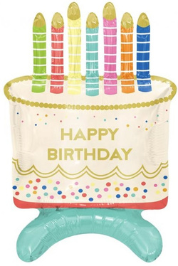 Balon Foliowy Tort Happy Birthday, 33x48x24cm