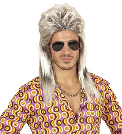 PERUKA Lata 70 80 DISCO Blond Zaczesana do Góry