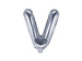 Balon foliowy Litera "V", 35cm, srebrny, 1 szt.