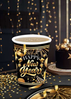 Kubeczki Papierowe HAPPY NEW YEAR 240ml 6szt.