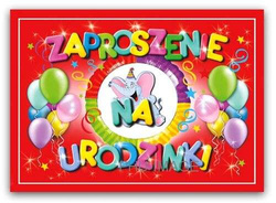 Zaproszenie na urodzinki, 1 szt.