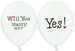 Balony 14" Will you..., Pastel White, 5 szt.