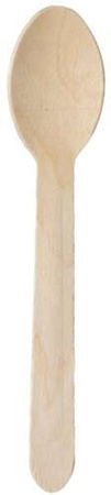 Łyżki jednorazowe drewniane, 16cm, 100szt.