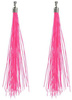 Kolczyki Festiwalowe Frędzle Neonowe Różowe Disco