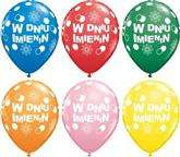 Balon QL 11" "W Dniu Imienin", pastel mix, 5 szt.