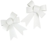 Zestaw kokard brokatowych białych 2 szt.