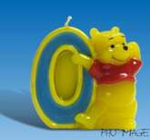 Świeczka na tort Kubuś Puchatek, cyferka "0"