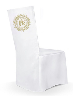 Pokrowiec na krzesło komunijny IHS, 1 szt. 