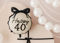 Balon Foliowy Happy 40 URODZINY Kokarda 47x53cm