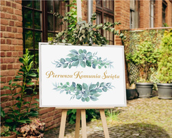 Plakat na komunie bluszcz 60cm x 42 cm 1 szt.