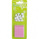 Świeczki na tort 24szt z podstawkami 12szt, 1 kpl