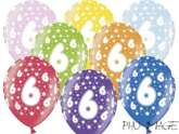 Balony z nadrukiem 6 urodziny, 5 szt. 1 op.
