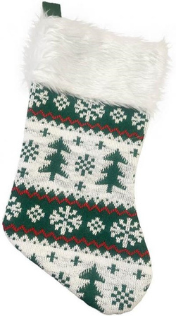 Skarpeta Świąteczna Prezenty Zielone Choinki 22x41