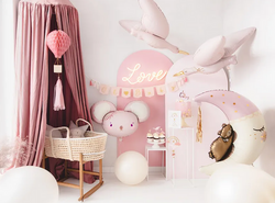 Dekoracja Bibułowa Balon Baby Shower Różowa DIY