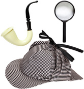 Zestaw DETEKTYWA Sherlock Fajka Czapka Lupa