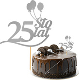 Topper na Tort 25 STO LAT Urodziny SREBRNY