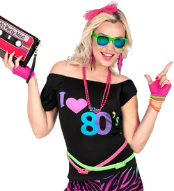 Rękawiczki z Siatki Różowe Neonowe DISCO Lata 80