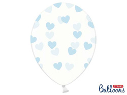 Balony przezroczyste w Serduszka błękit 30cm 1szt