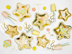 Talerzyki Papierowe ZŁOTE GWIAZDKI 23cm 6szt.