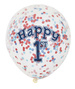 Balon z konfetti Happy 1,  12", 6 szt.