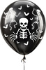 BALONY Lateksowe Czarne KOŚCIOTRUP Halloween 10szt