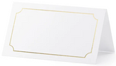 Wizytówki Winietki Białe Złota Ramka 10szt.