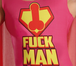 Strój Kostium Zabawny Superbohater FUCKMAN HERO, M
