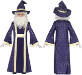 Kostium Strój CZARODZIEJ Mag Magik Bal 5-6 lat